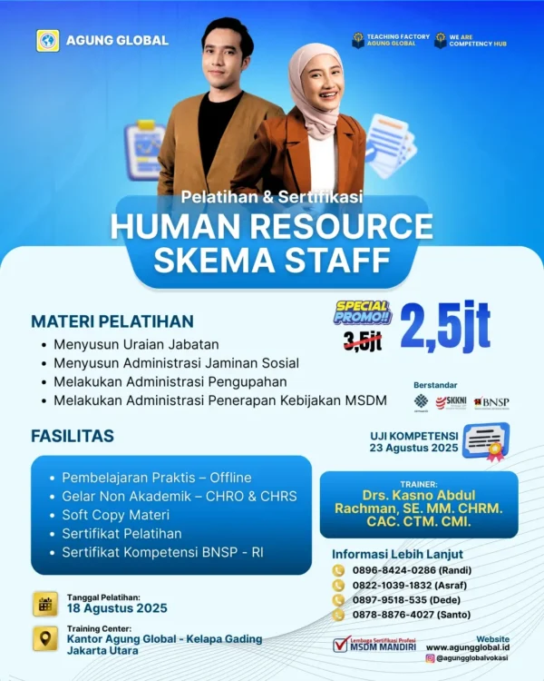 Pelatihan & Sertifikasi - HUMAN RESOURCE SKEMA STAFF