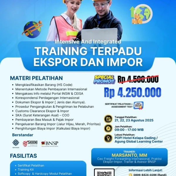 Intensive & Integrated Training Terpadu Bidang Ekspor Impor