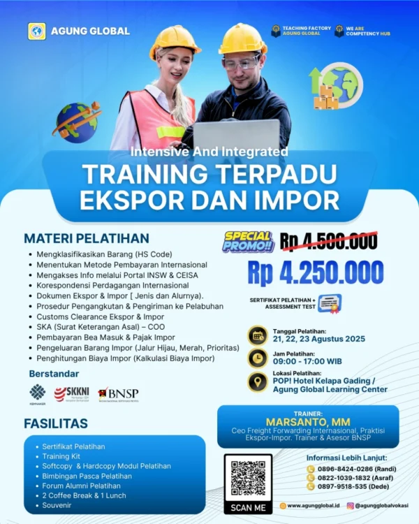 Intensive & Integrated Training Terpadu Bidang Ekspor Impor