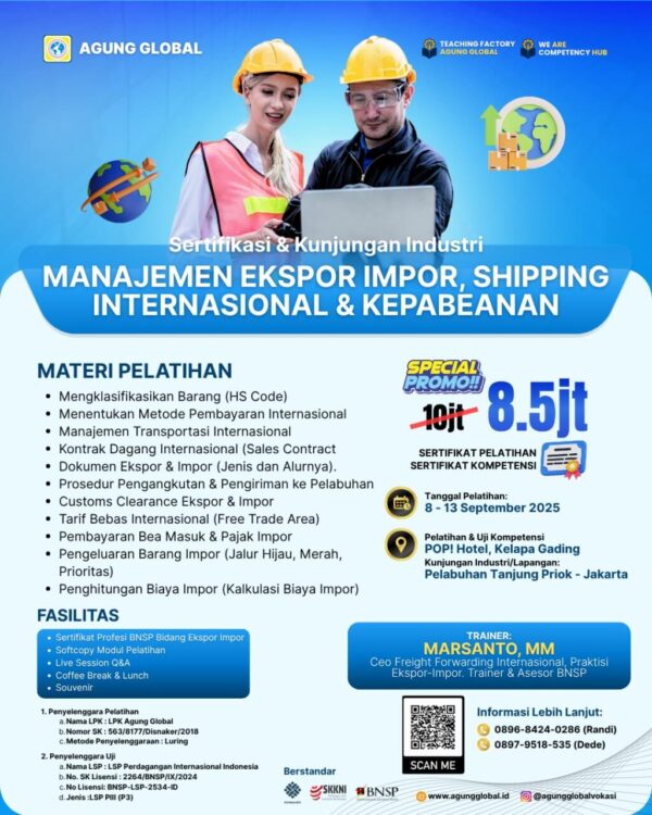 Sertifikasi & Kunjungan Industri - MANAJEMEN EKSPOR IMPOR, SHIPPING INTERNATIONAL & KEPABEANAN